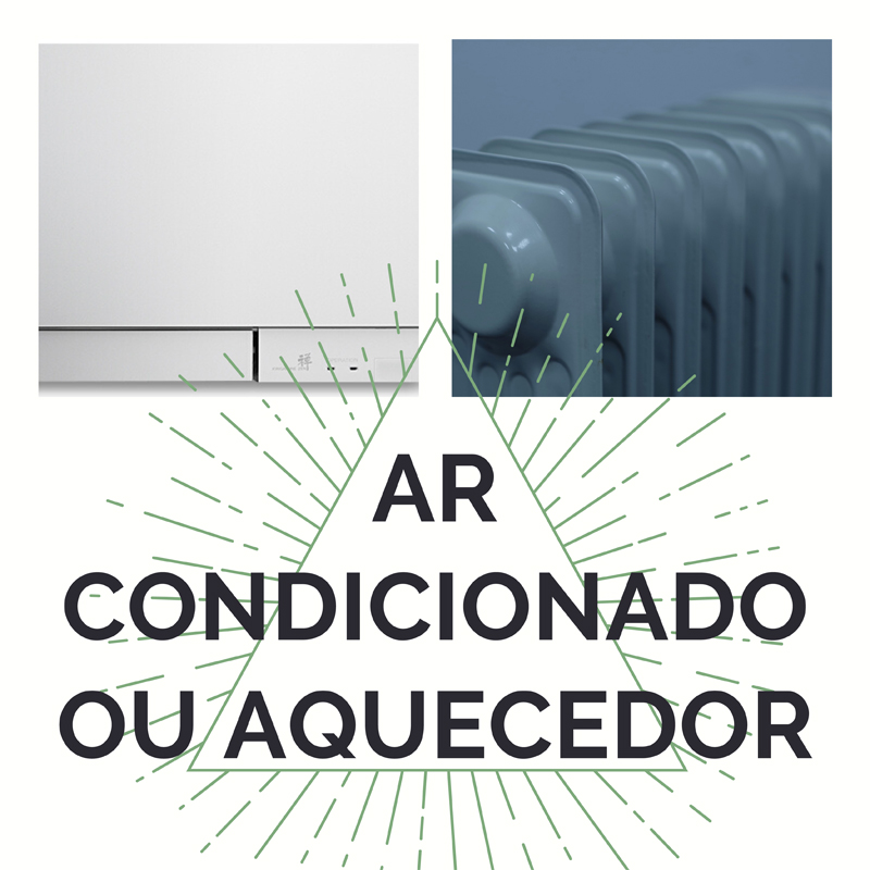 O ar condicionado e os radiadores a óleo